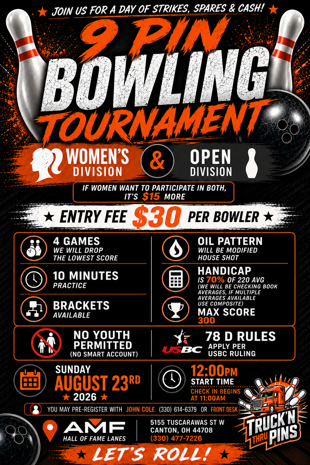 August 23, 2026 tournament flyer